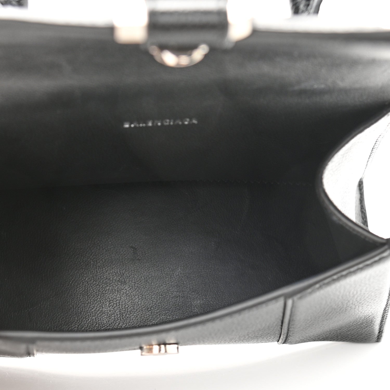 Balenciaga Grained Calfskin Hourglass Top Handle Bag XS Black 5 of 11