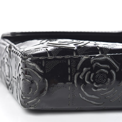 Chanel Patent Perforated Camellia East West Flap Black 9 of 11