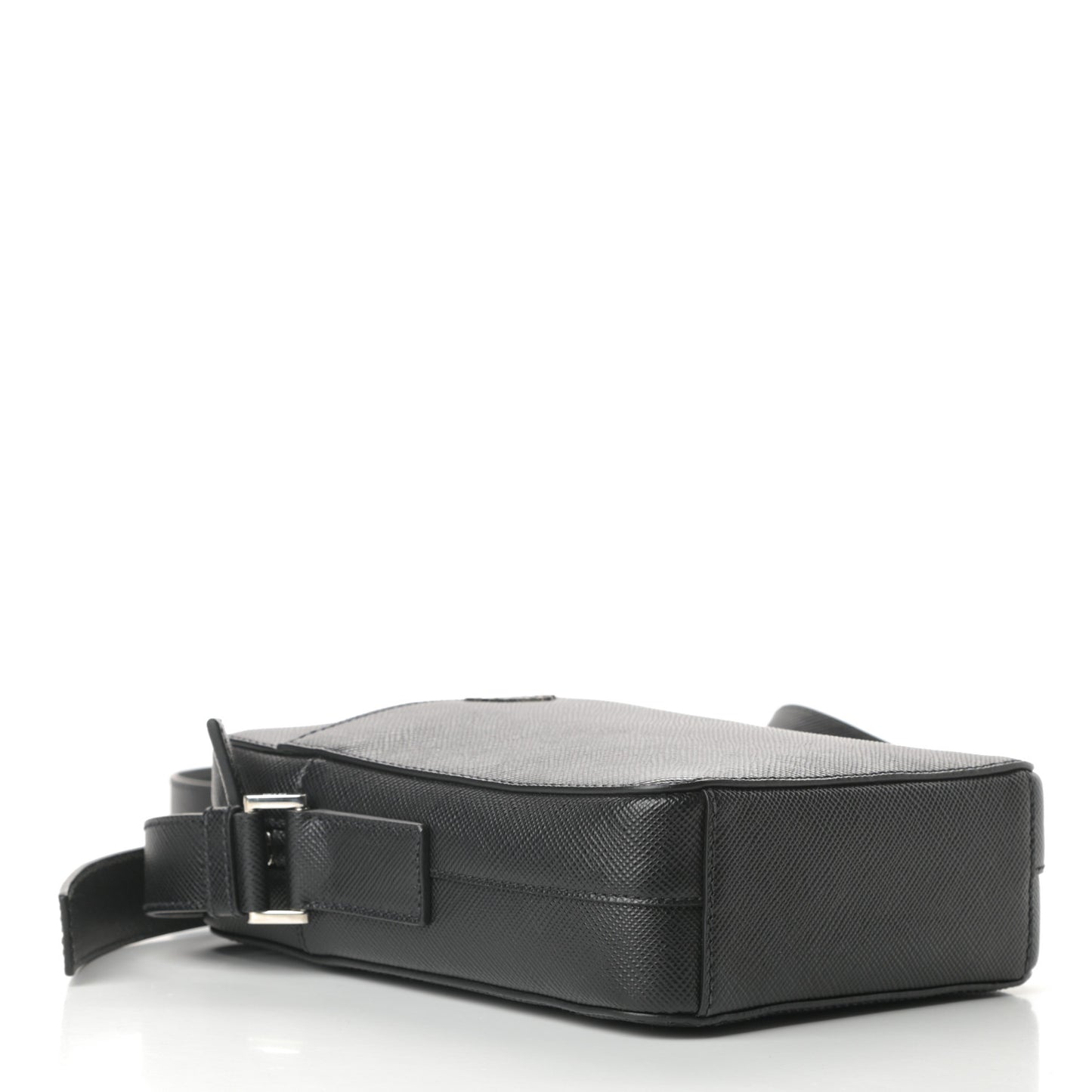 Saffiano Flat Messenger Bag Black