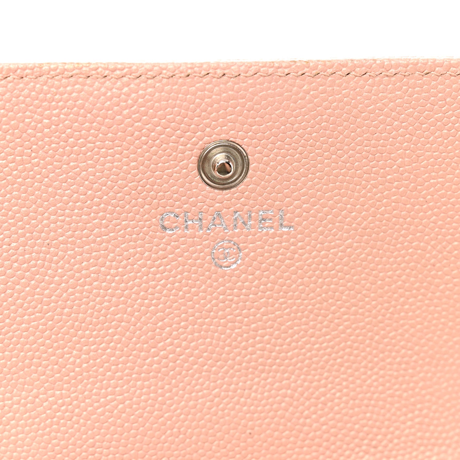 Chanel Metallic Caviar Chevron Quilted Vintage Mademoiselle Flap Card Holder Pink 6 of 9