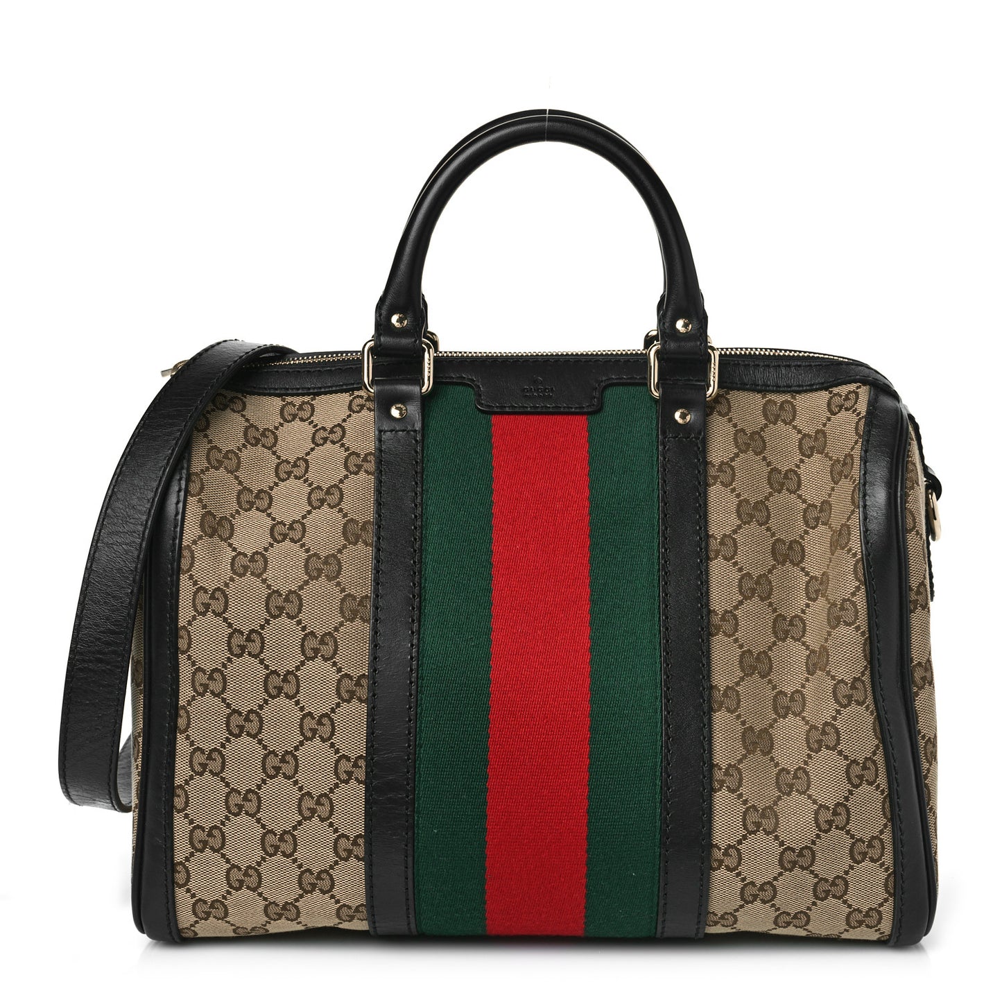 Monogram Vintage Web Medium Boston Dark Brown