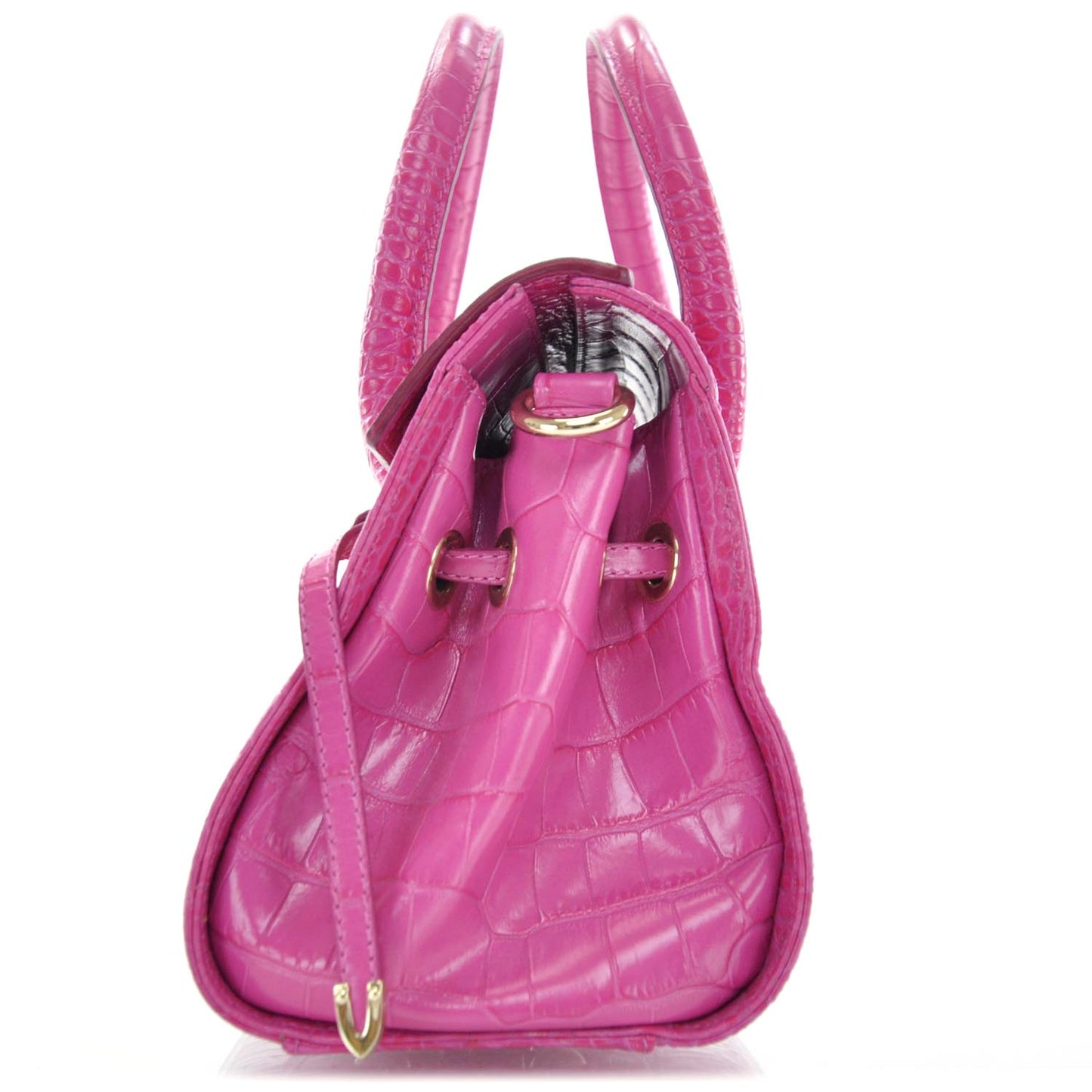 Crocodile Embossed Rosalie Fuchsia