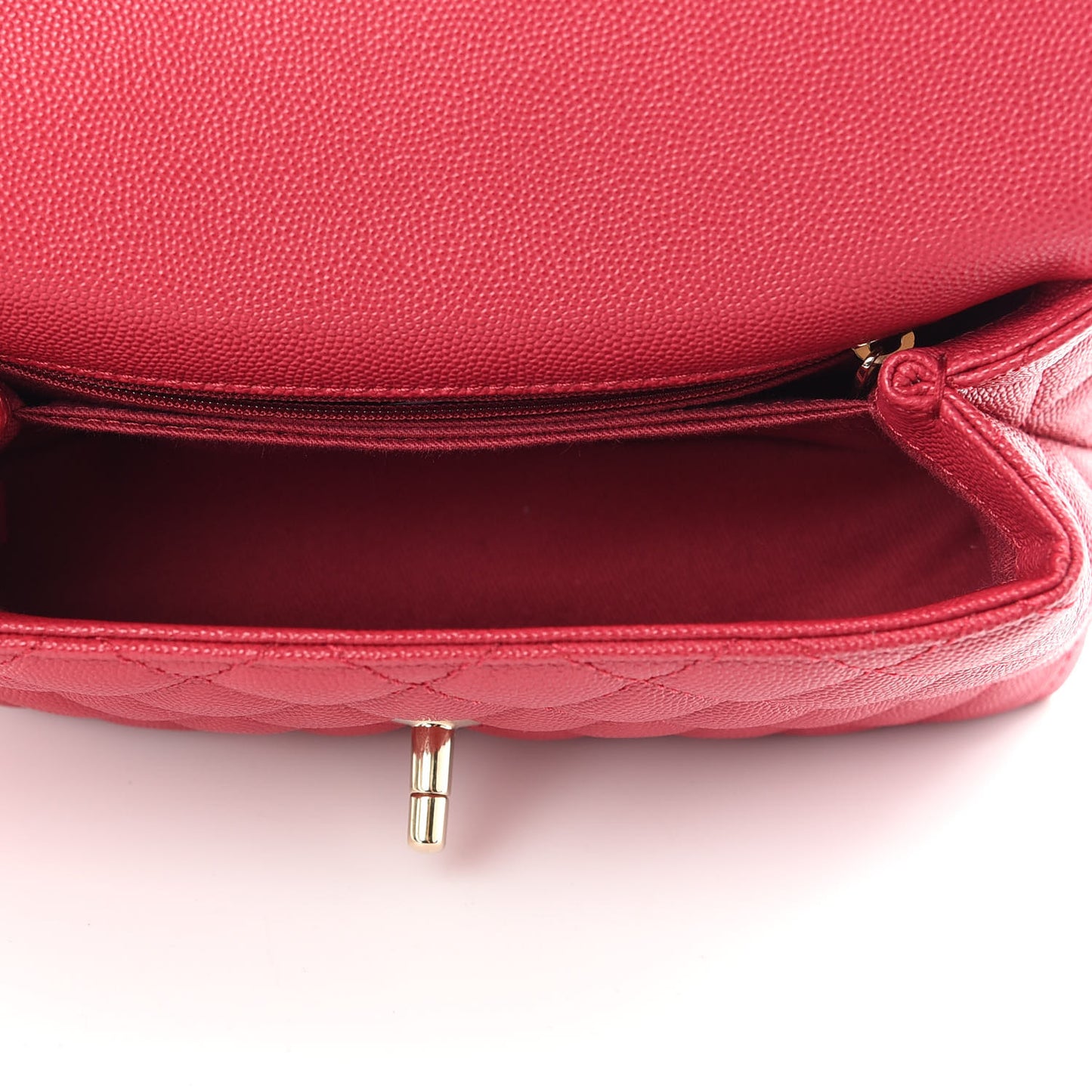 Caviar Quilted Mini Coco Handle Flap Fuchsia