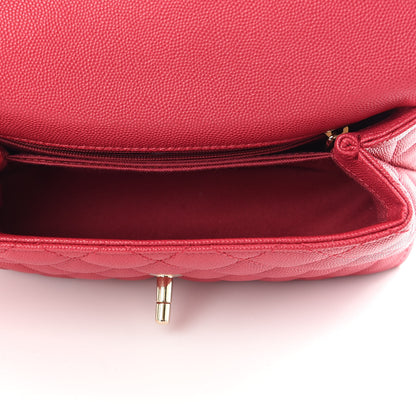 Chanel Caviar Quilted Mini Coco Handle Flap Fuchsia 5 of 10