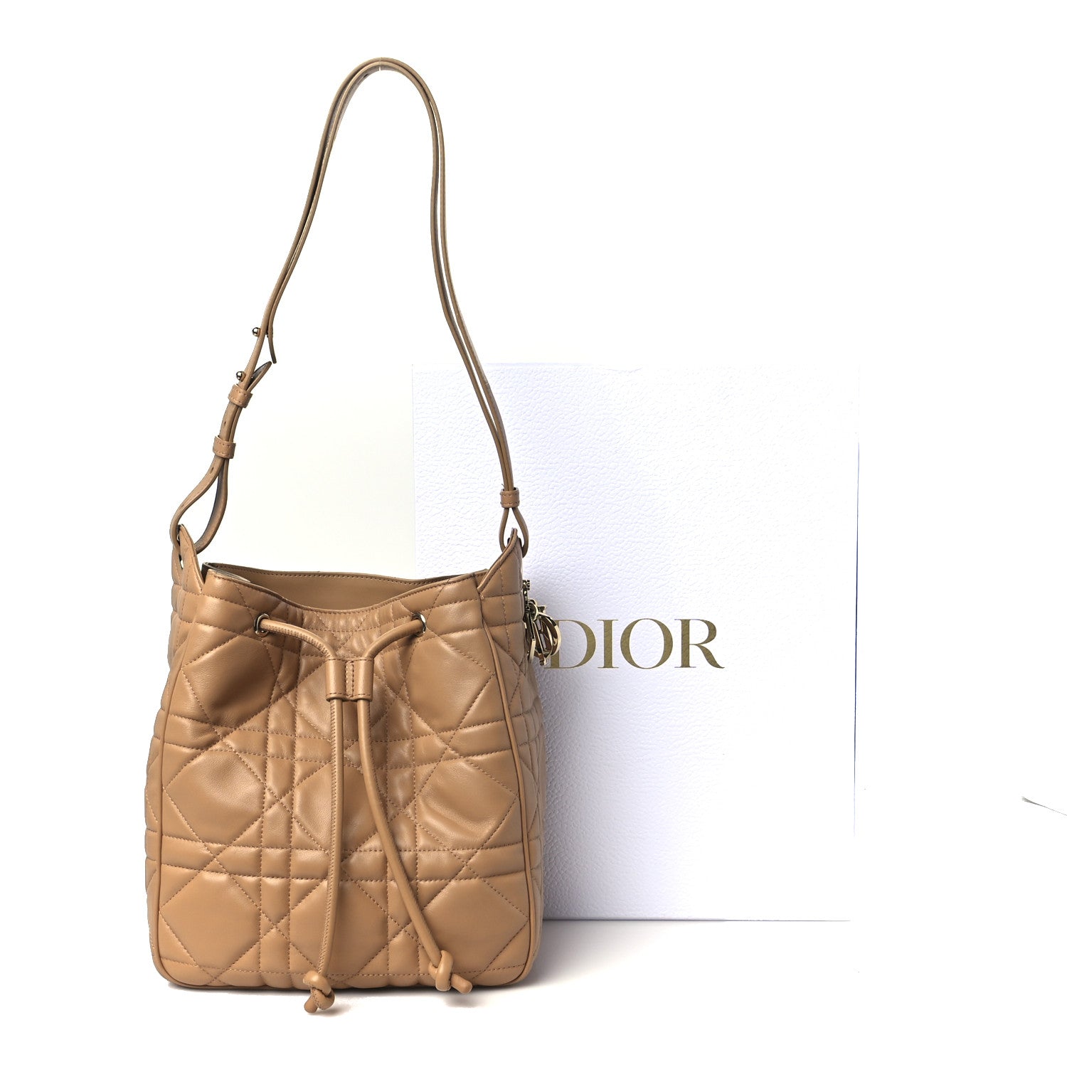Christian Dior Calfskin Macrocannage Medium D-Motion Bag Light