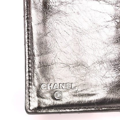 Chanel Metallic Calfskin Striped Quilted Reissue Flap Wallet Dark Silver 8 of 13