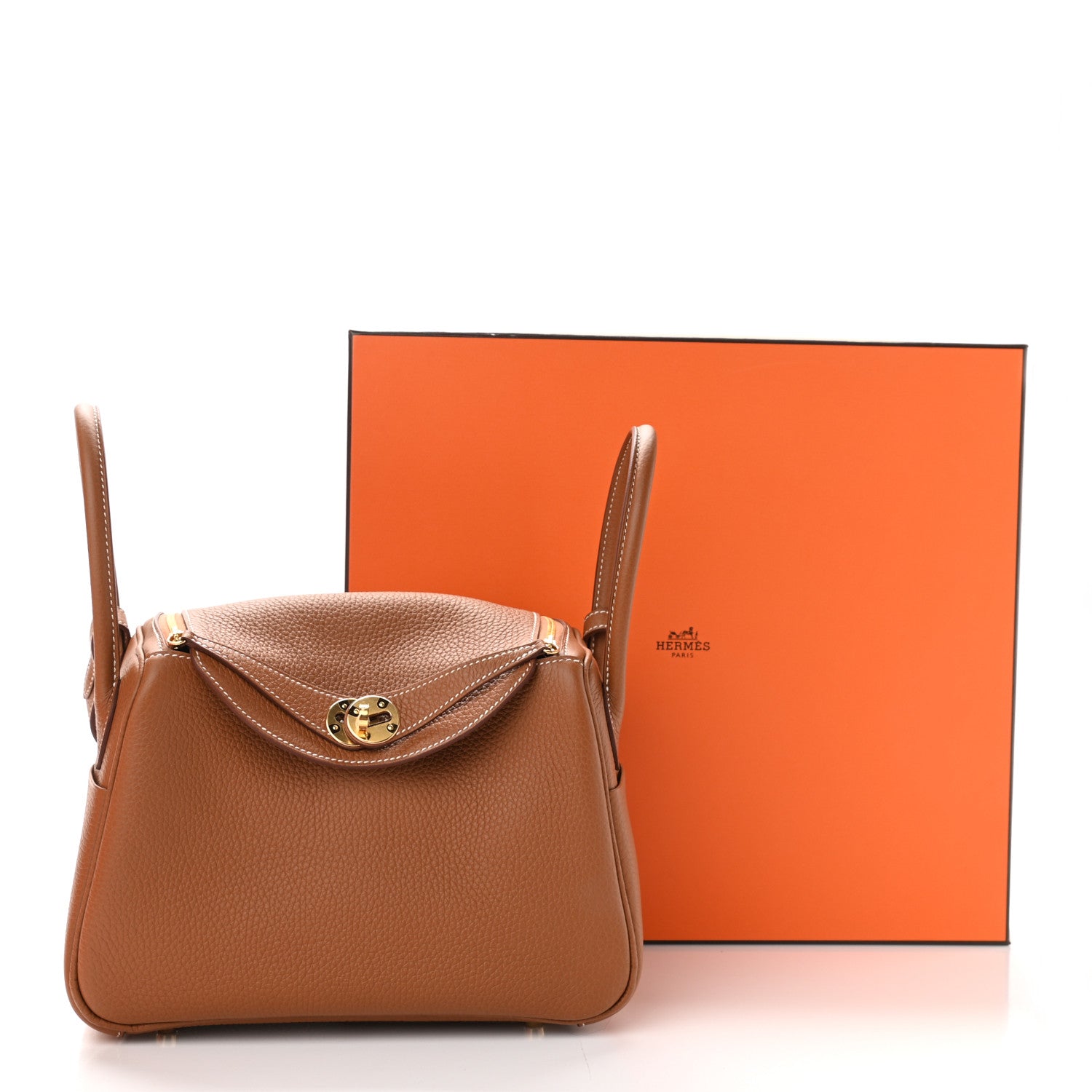 Hermes Taurillon Clemence Lindy 26 Gold 9 of 9