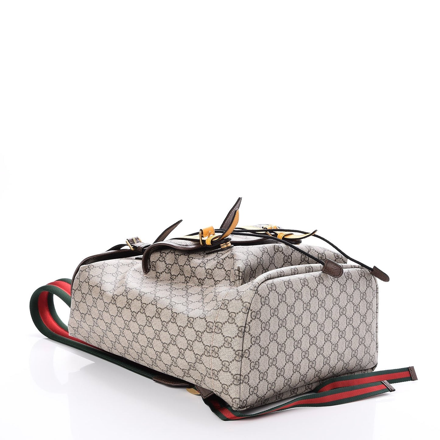 Soft GG Supreme Monogram Neo Vintage Double Buckle Backpack Beige New Acero Crop