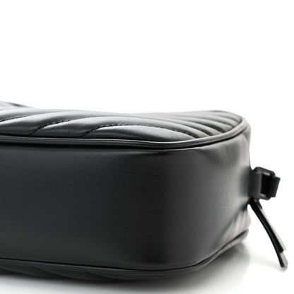 Saint Laurent Calfskin Matelasse Monogram Monochrome Lou Camera Bag Black 10 of 11