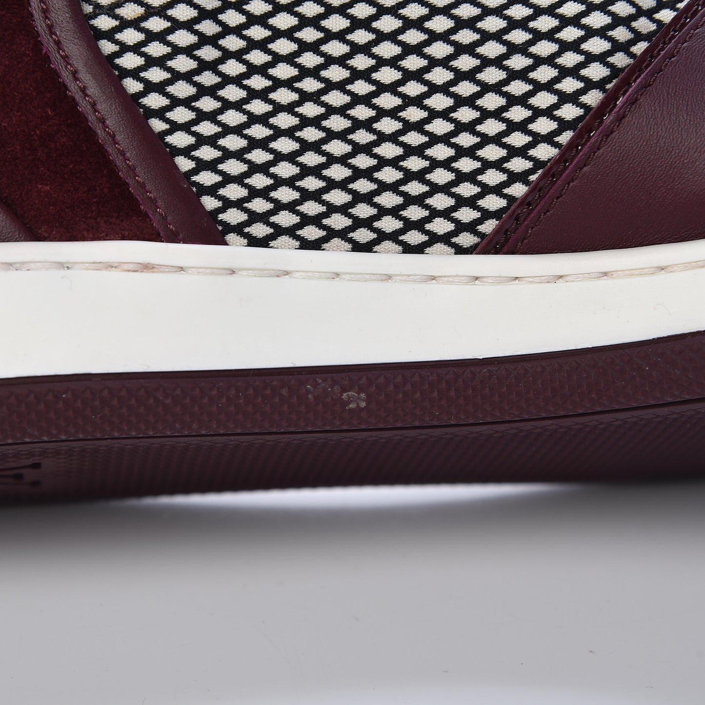 Calfskin Suede Postmark Wedge Sneakers 37.5 Bordeaux