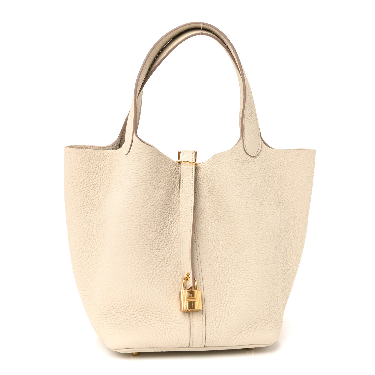 Hermes Taurillon Clemence Picotin Lock 22 MM Beton 1 of 19