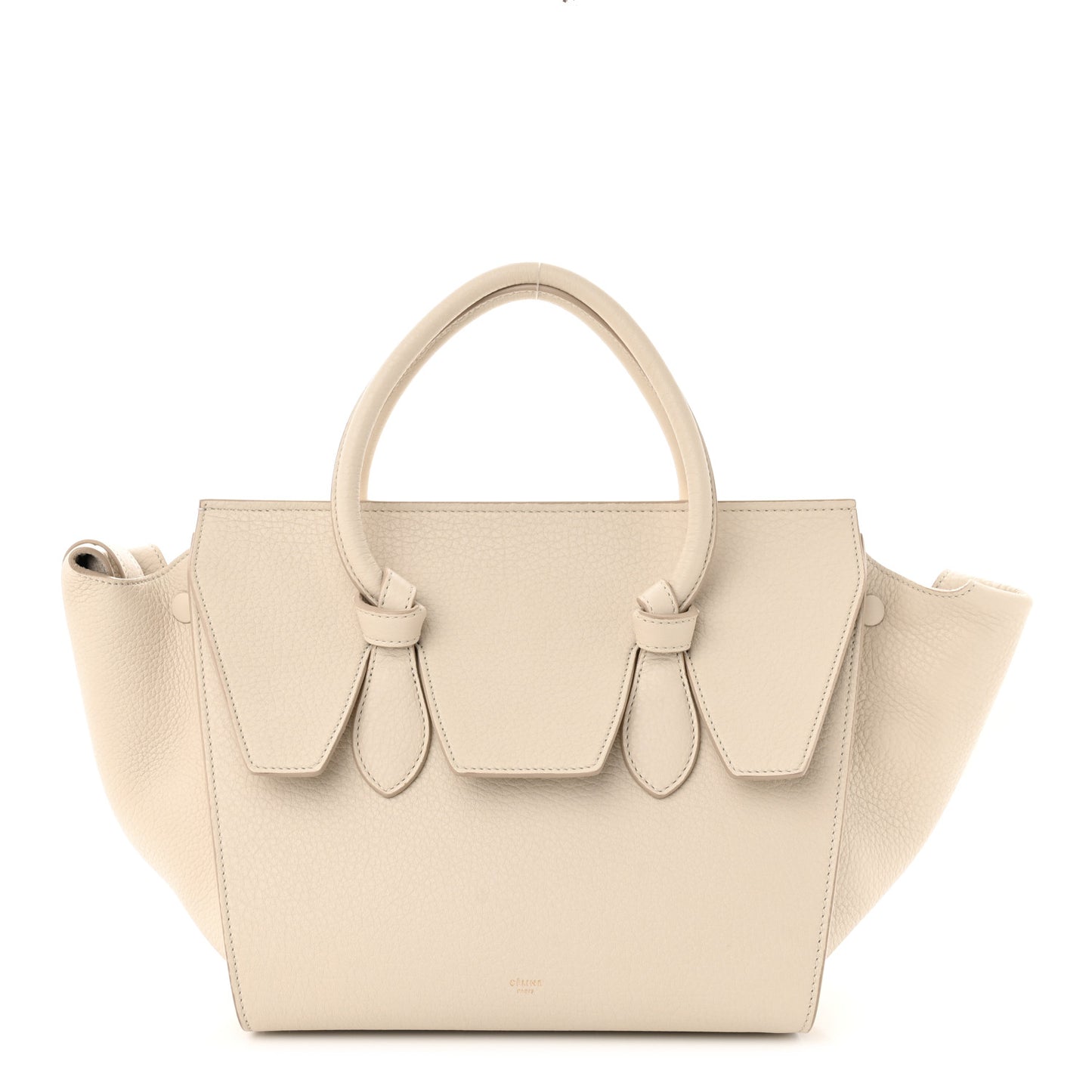 Crisped Calfskin Mini Tie Knot Tote Chalk