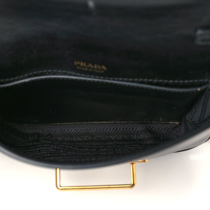 Prada Saffiano City Calf Cahier Belt Bag Black Verde 4 of 6