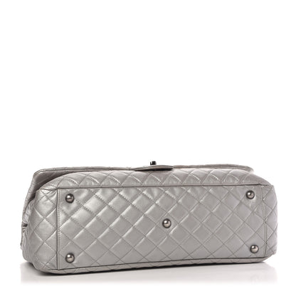 Chanel Metallic Caviar Quilted XXL Travel Flap Bag Silver 4 of 9
