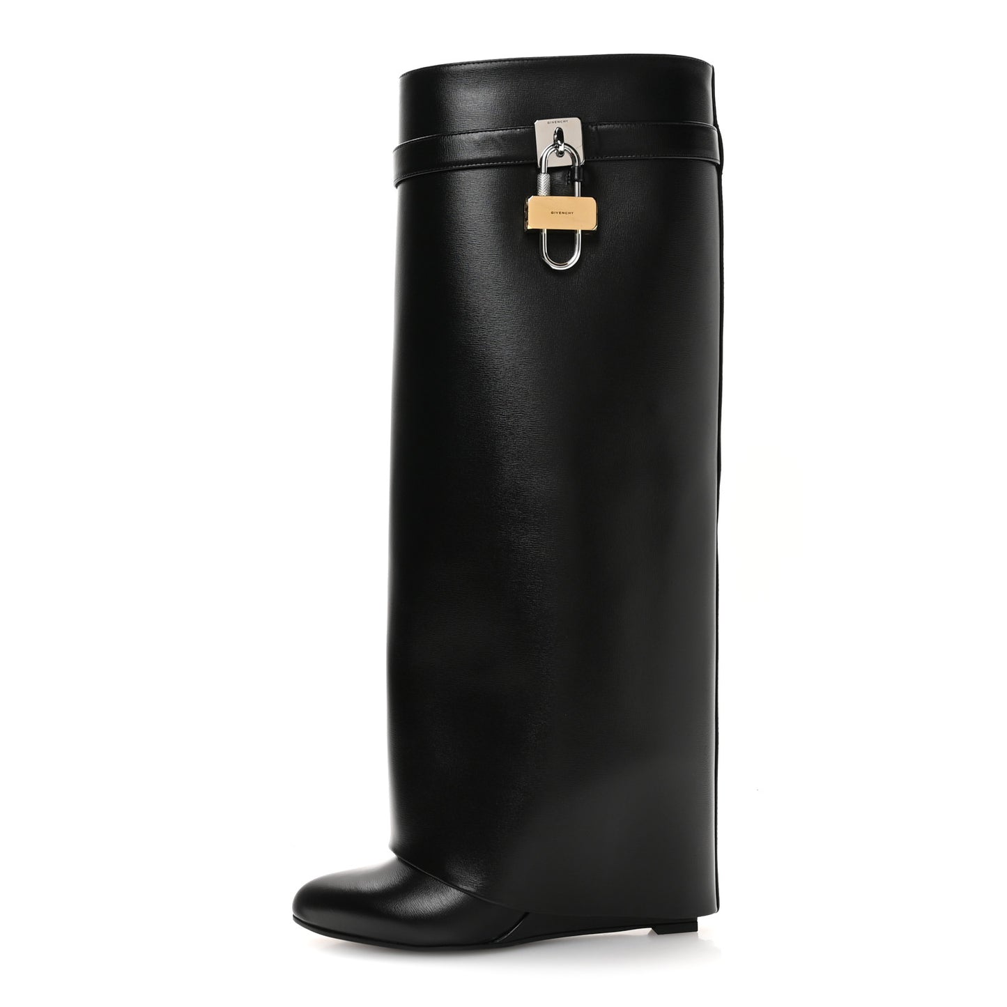 Calfskin Shark Lock Pant Boots 38 Black