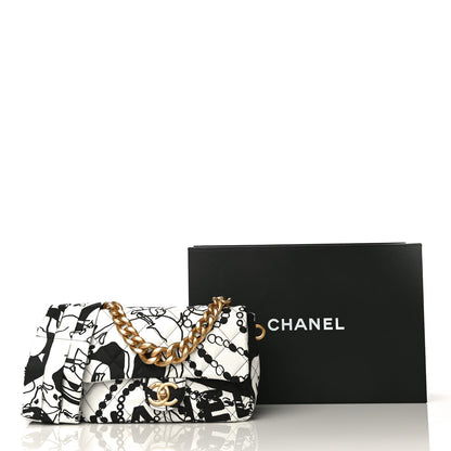 Chanel Canvas Printed Deer Coco Mini Single Flap White Black 14 of 14