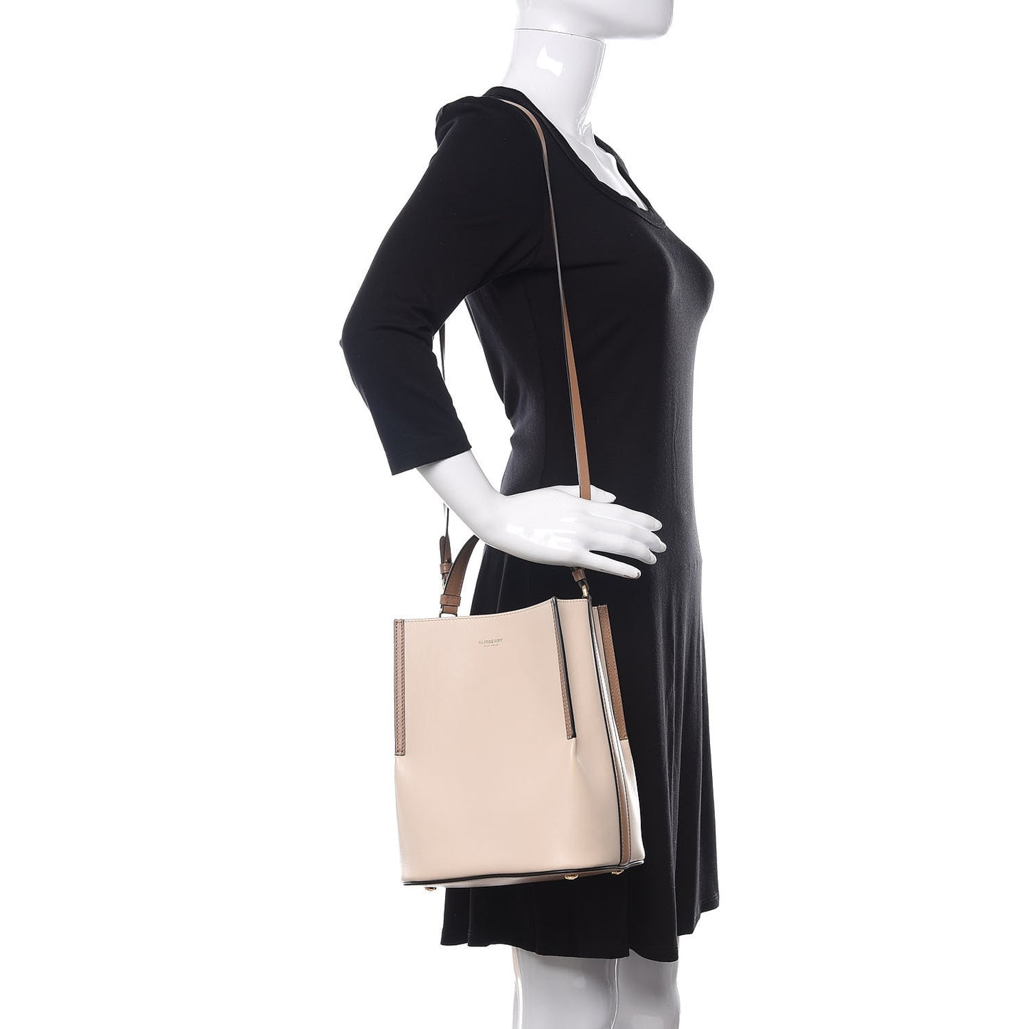 Calfskin Small Peggy Bucket Bag Cream
