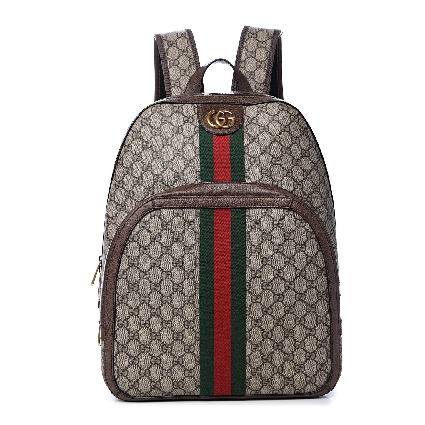 GG Supreme Monogram Medium Ophidia Day Backpack Brown