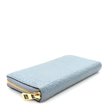 Loewe Calfskin Embossed Repeat Medium Zip Wallet Stone Blue 4 of 6