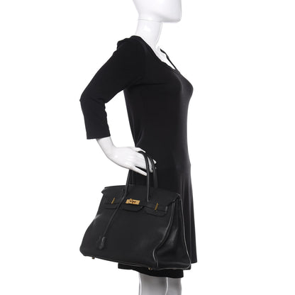 Hermes Taurillon Clemence Birkin 35 Black 2 of 14