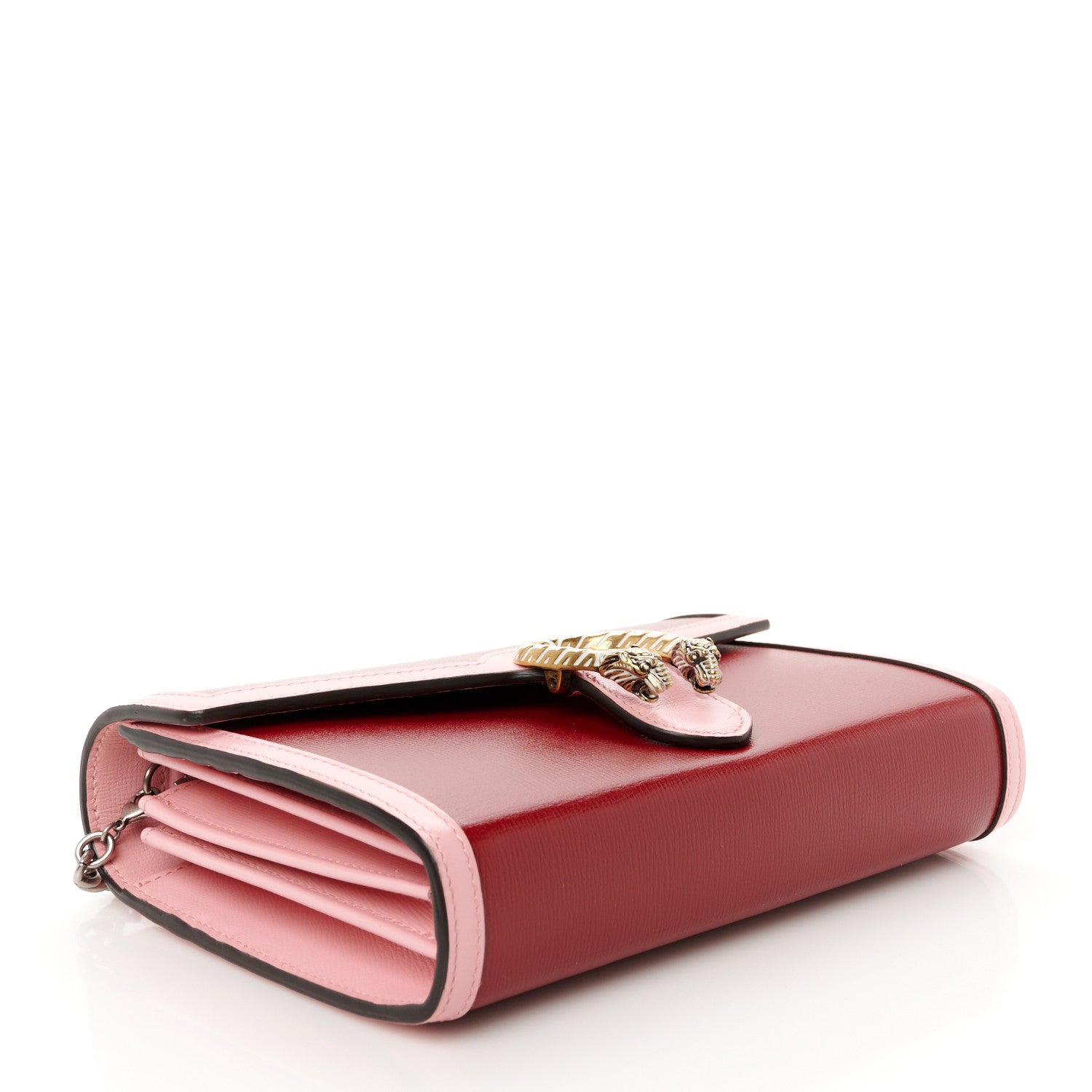 Gucci Azalea Calfskin Enamel Mini Dionysus Chain Wallet New Cherry Red Wild Rose Off White 4 of 10
