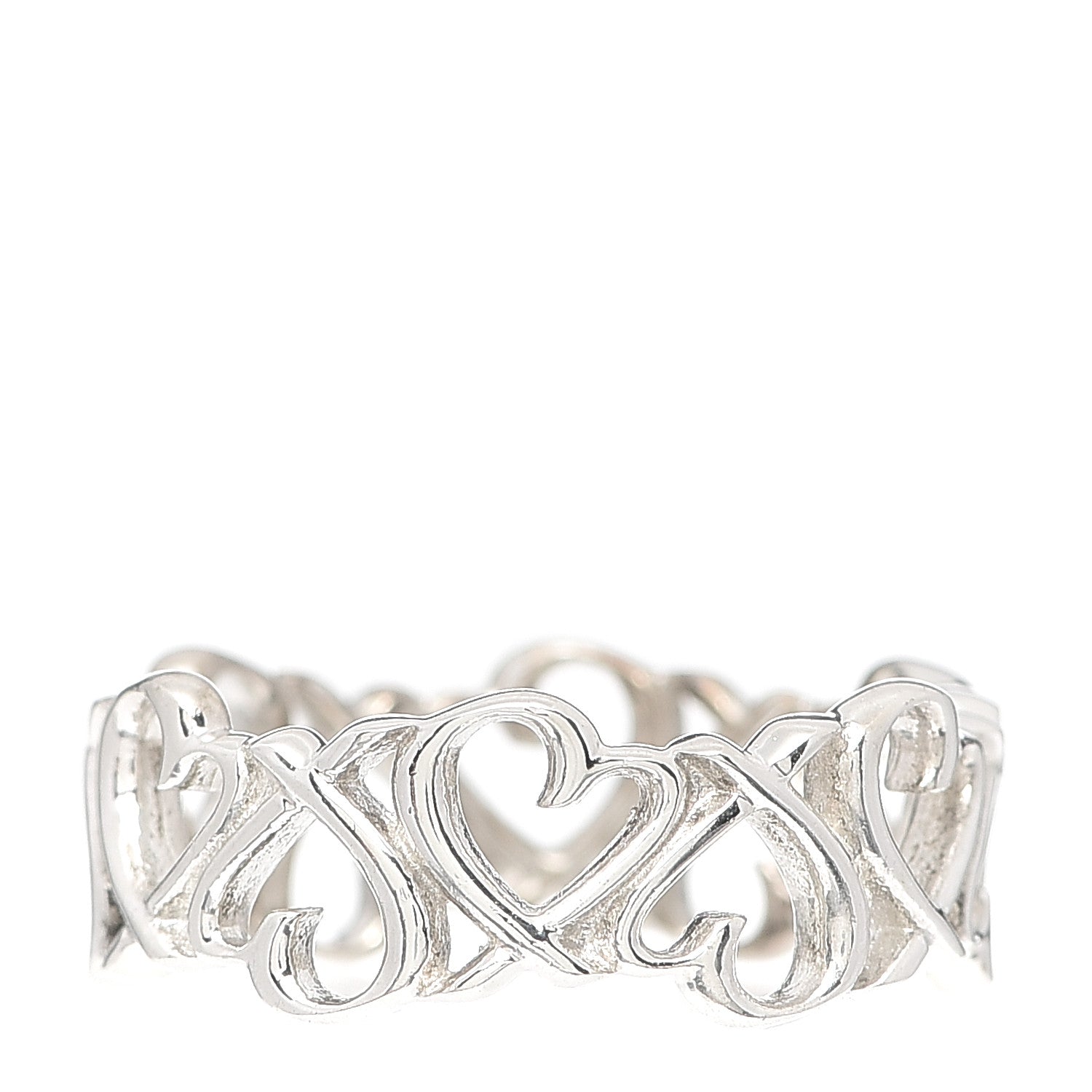 Tiffany Sterling Silver Paloma Picasso Loving Heart Band Ring 52 6 1 of 3