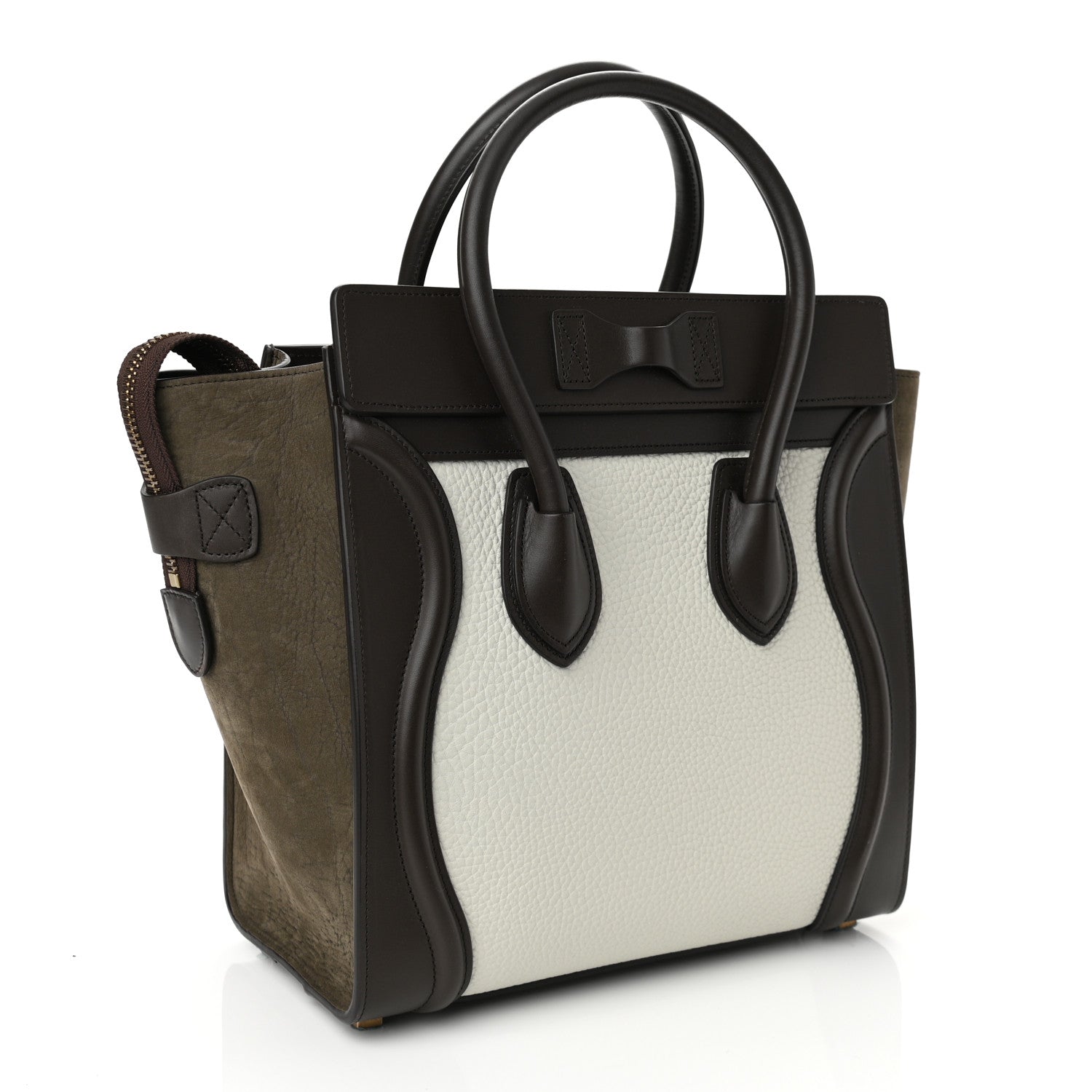 Celine Bullhide Micro Tri-Color Luggage Khaki 3 of 9