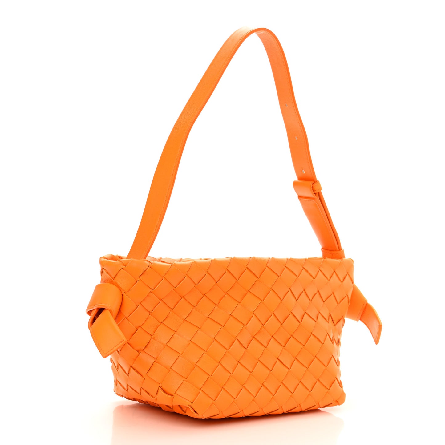 Nappa Intrecciato Tie Shoulder Bag Tangerine