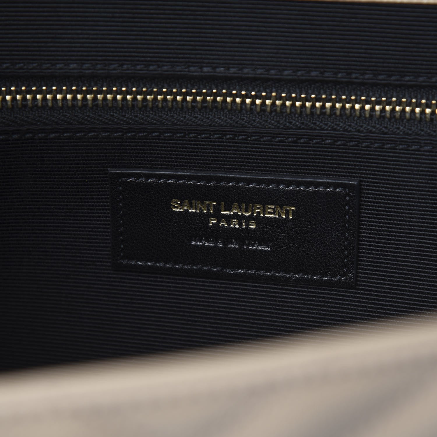 Saint Laurent Grain De Poudre Matelasse Chevron Large Monogram Satchel Dark Beige 6 of 10