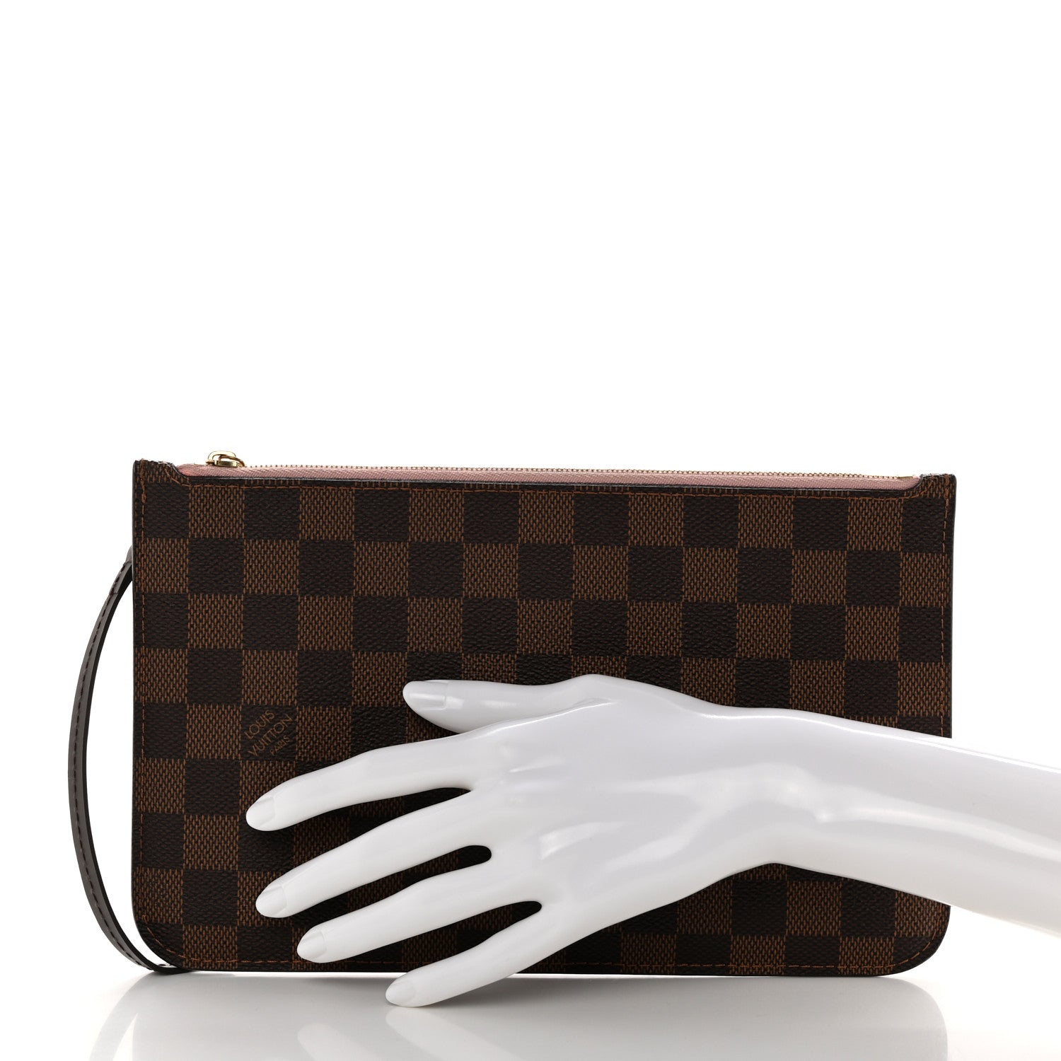 Louis Vuitton Damier Ebene Neverfull MM GM Pochette Rose Ballerine 2 of 8