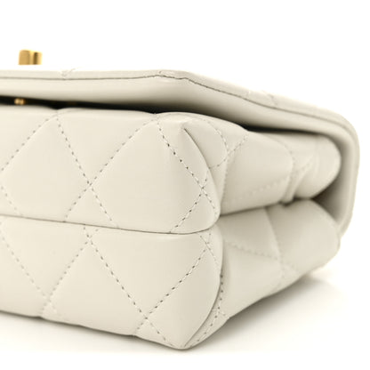 Chanel Shiny Lambskin Quilted Enamel CC Mini Flap White 10 of 10
