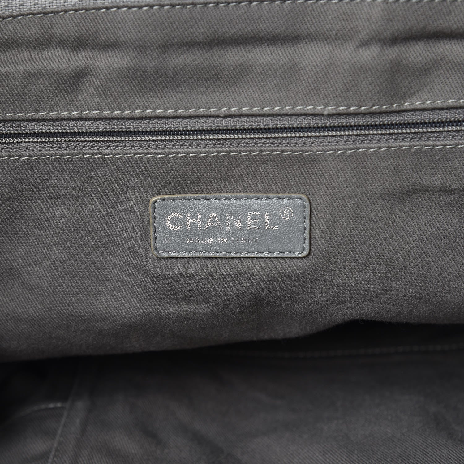 Chanel Canvas Large Deauville Tote Grey 7 of 13