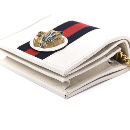 Gucci Calfskin Web Rajah Chain Card Case Wallet White 6 of 9