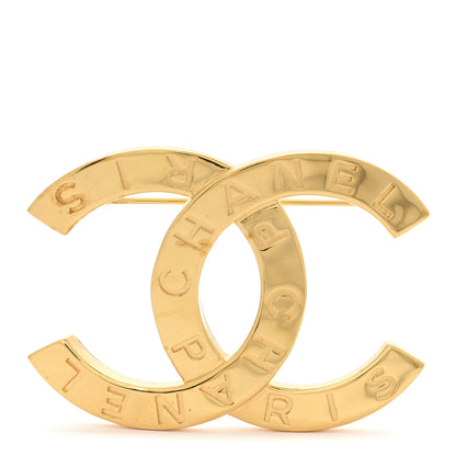 Chanel Metal Paris Button CC Large Brooch Gold 1 of 3