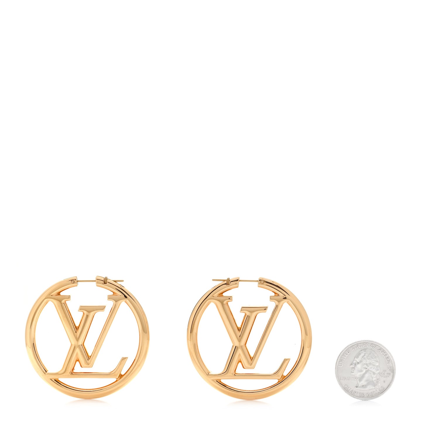 Metal Louise Hoop Earrings Gold