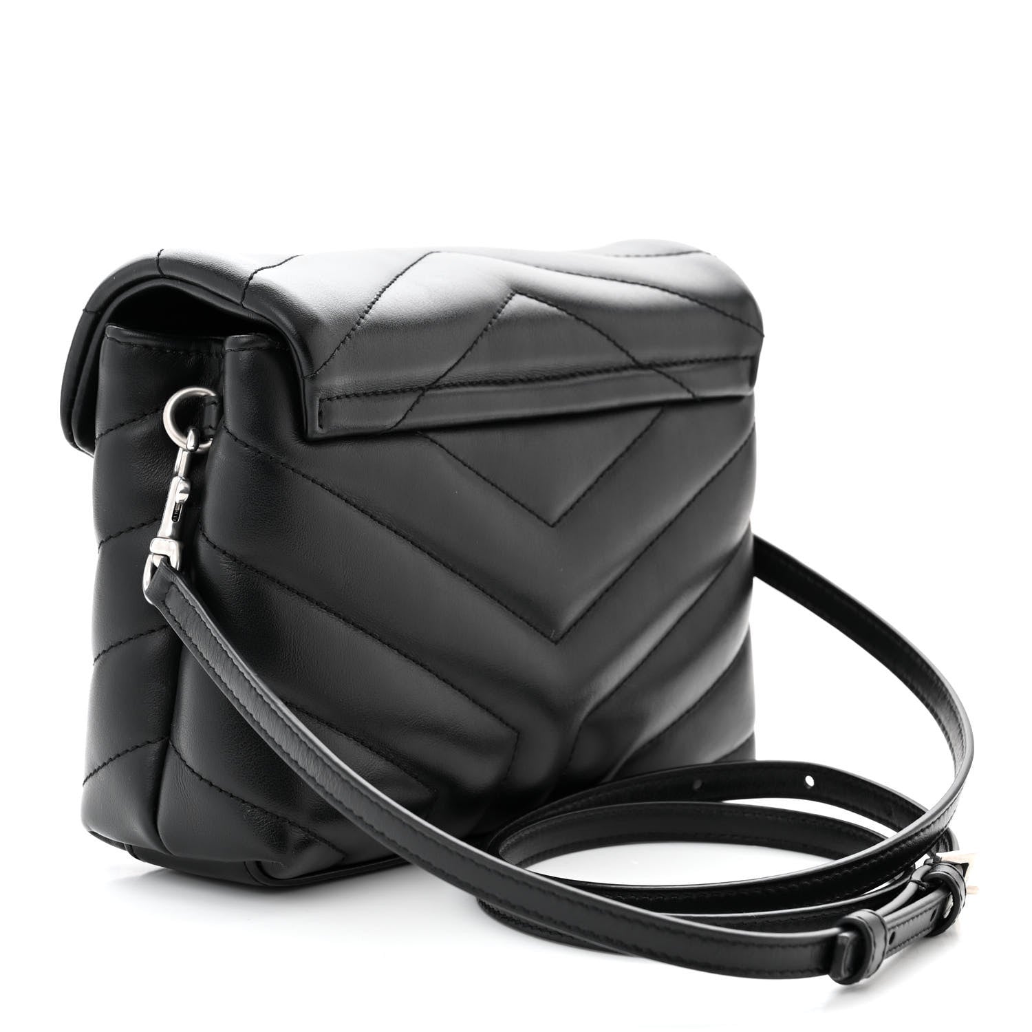 Saint Laurent Calfskin Y Quilted Monogram Toy Loulou Crossbody Bag Black 3 of 14