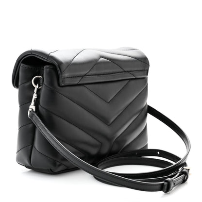 Saint Laurent Calfskin Y Quilted Monogram Toy Loulou Crossbody Bag Black 3 of 14