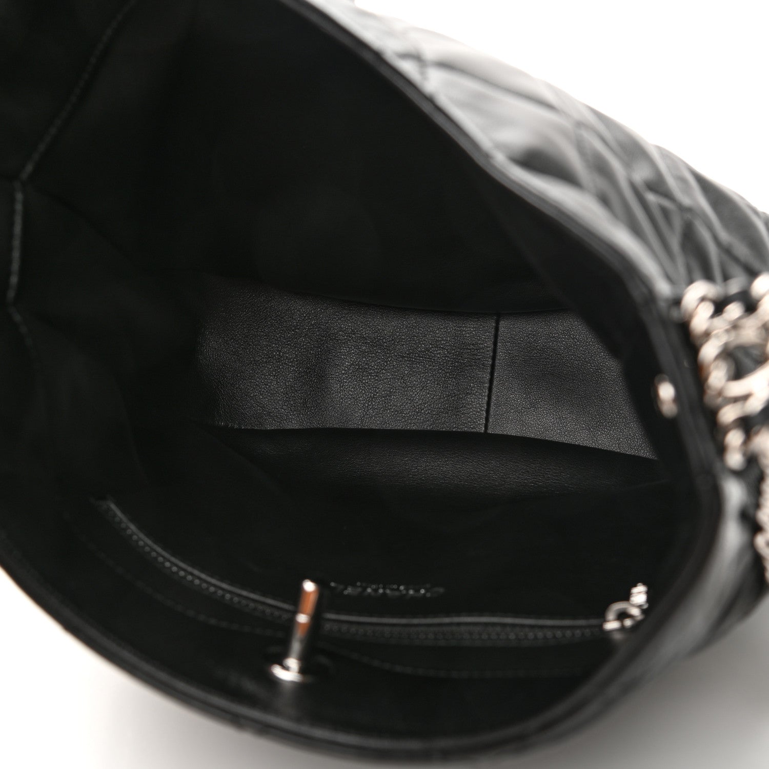 Chanel Lambskin Chain Rows Quilted Chain Hobo Black 5 of 11
