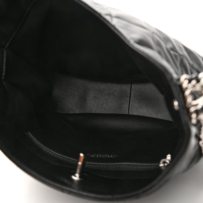 Chanel Lambskin Chain Rows Quilted Chain Hobo Black 5 of 11