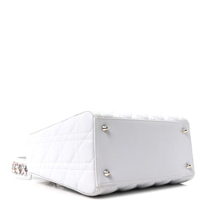 Christian Dior Lambskin Cannage Medium Lady Dior Crystal Strap Light Blue 4 of 10