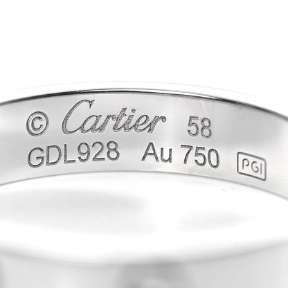 Cartier 18K White Gold Diamond 4mm LOVE Wedding Band Ring 58 8.25 4 of 6