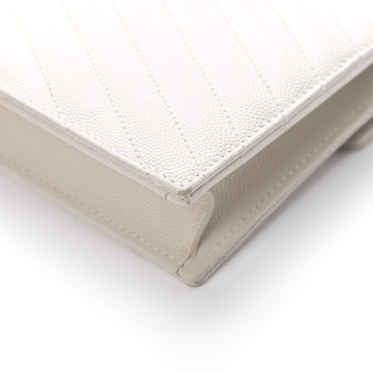 Grain De Poudre Matelasse Chevron Monogram Envelope Chain Crema Soft