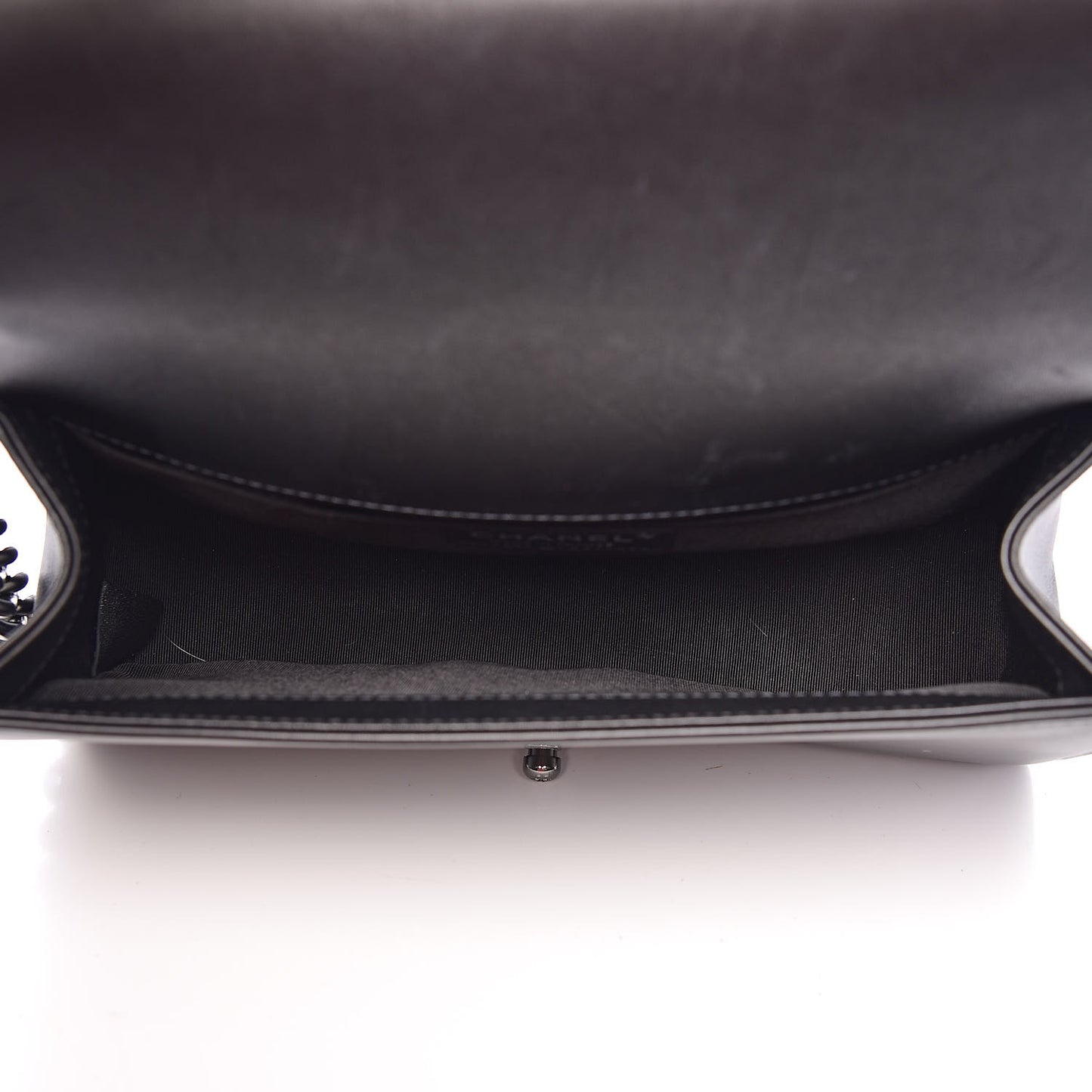 Calfskin Chevron Medium Boy Flap Black
