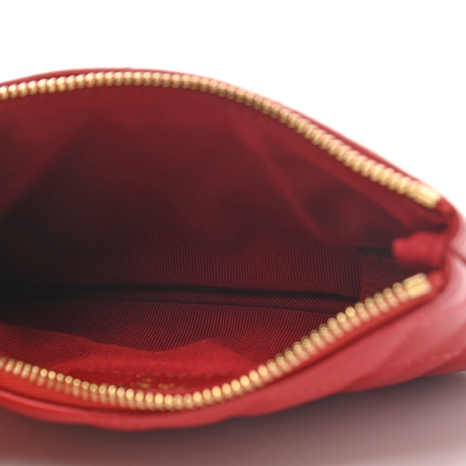 Chanel Lambskin Quilted Small Cosmetic Case Red 5 of 8