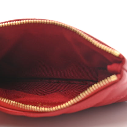 Chanel Lambskin Quilted Small Cosmetic Case Red 5 of 8