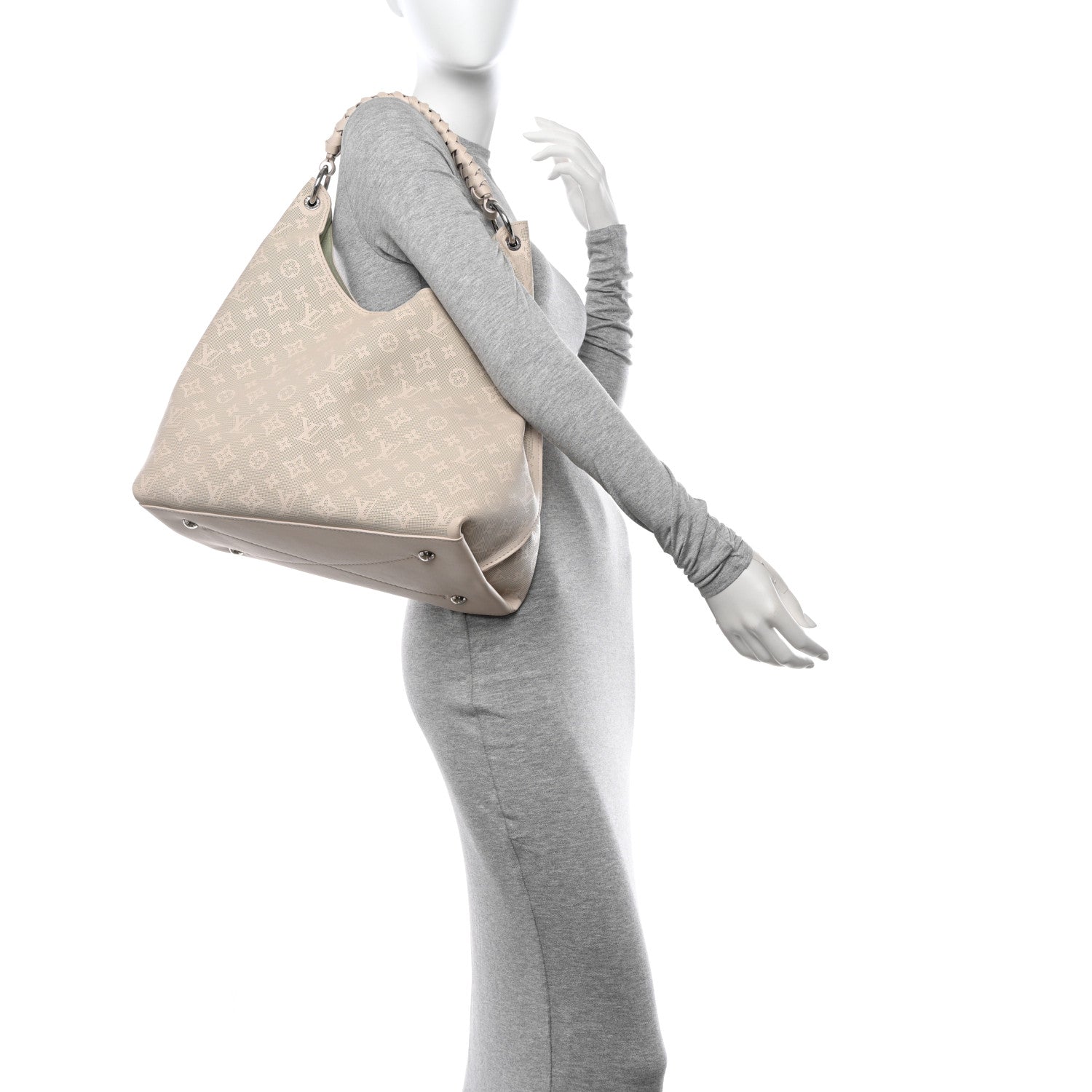 Louis Vuitton Reverse Mahina Carmel Hobo Quartz White 2 of 12