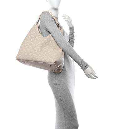 Louis Vuitton Reverse Mahina Carmel Hobo Quartz White 2 of 12