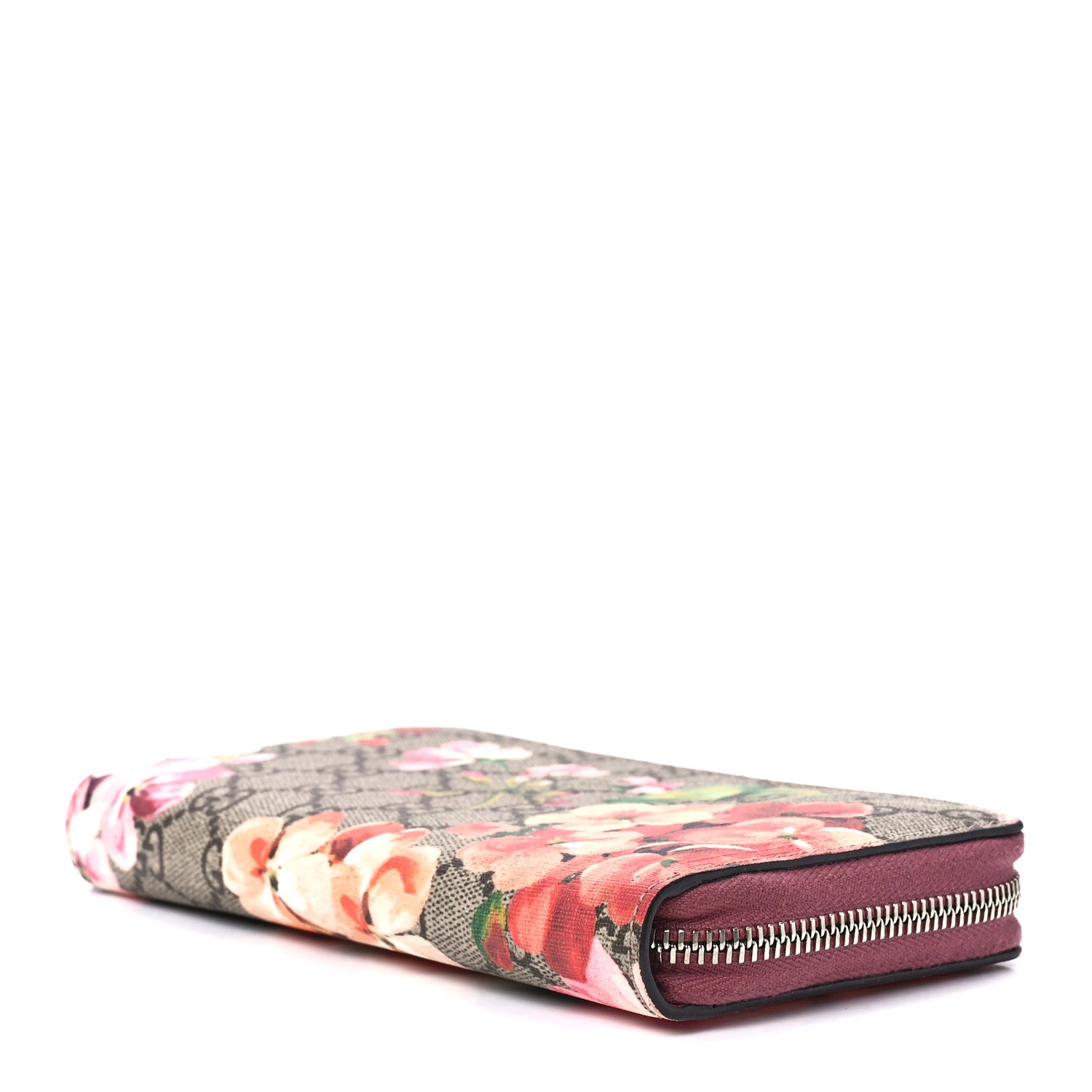 Gucci GG Supreme Monogram Blooms Zip Around Wallet Beige Multicolor Dry Rose 8 of 11