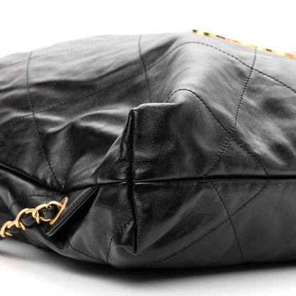 Chanel Shiny Calfskin Quilted Chanel 22 Backpack Black 9 of 10