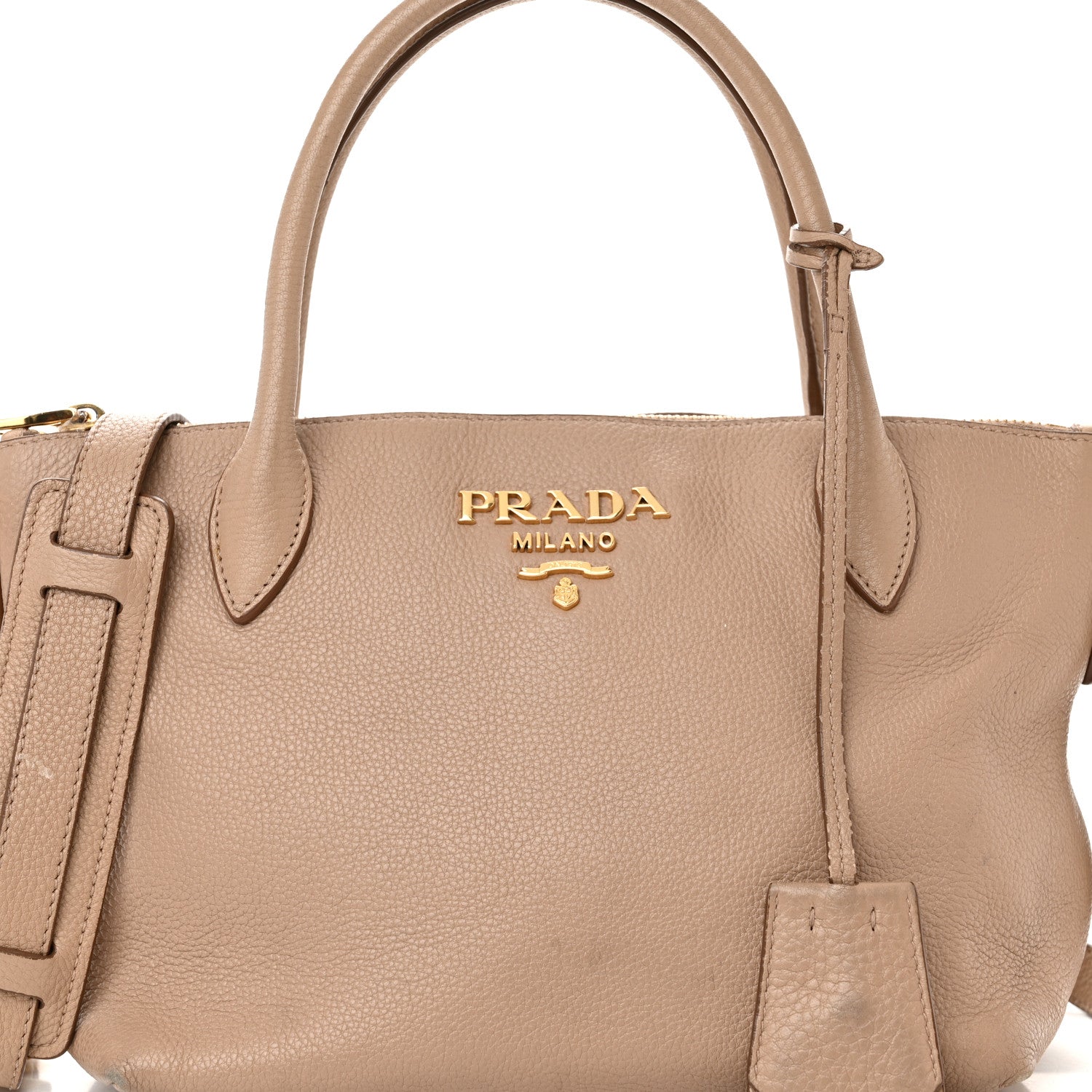 Prada Vitello Daino Mini Shopping Tote Cammeo 8 of 22